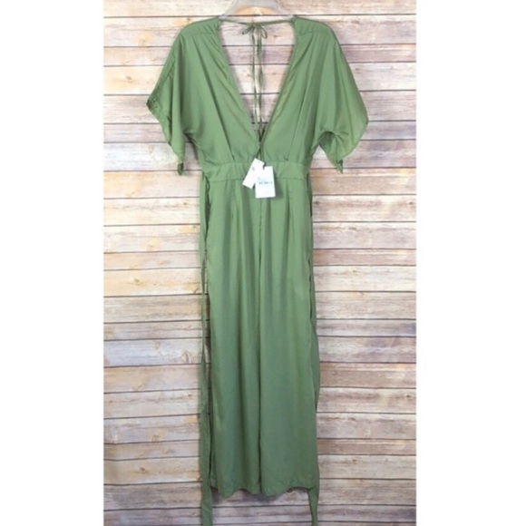 Anthropologie x Faithfull the Brand Sage Green Cedric Jumpsuit 8 NWT large - Picture 2 of 11